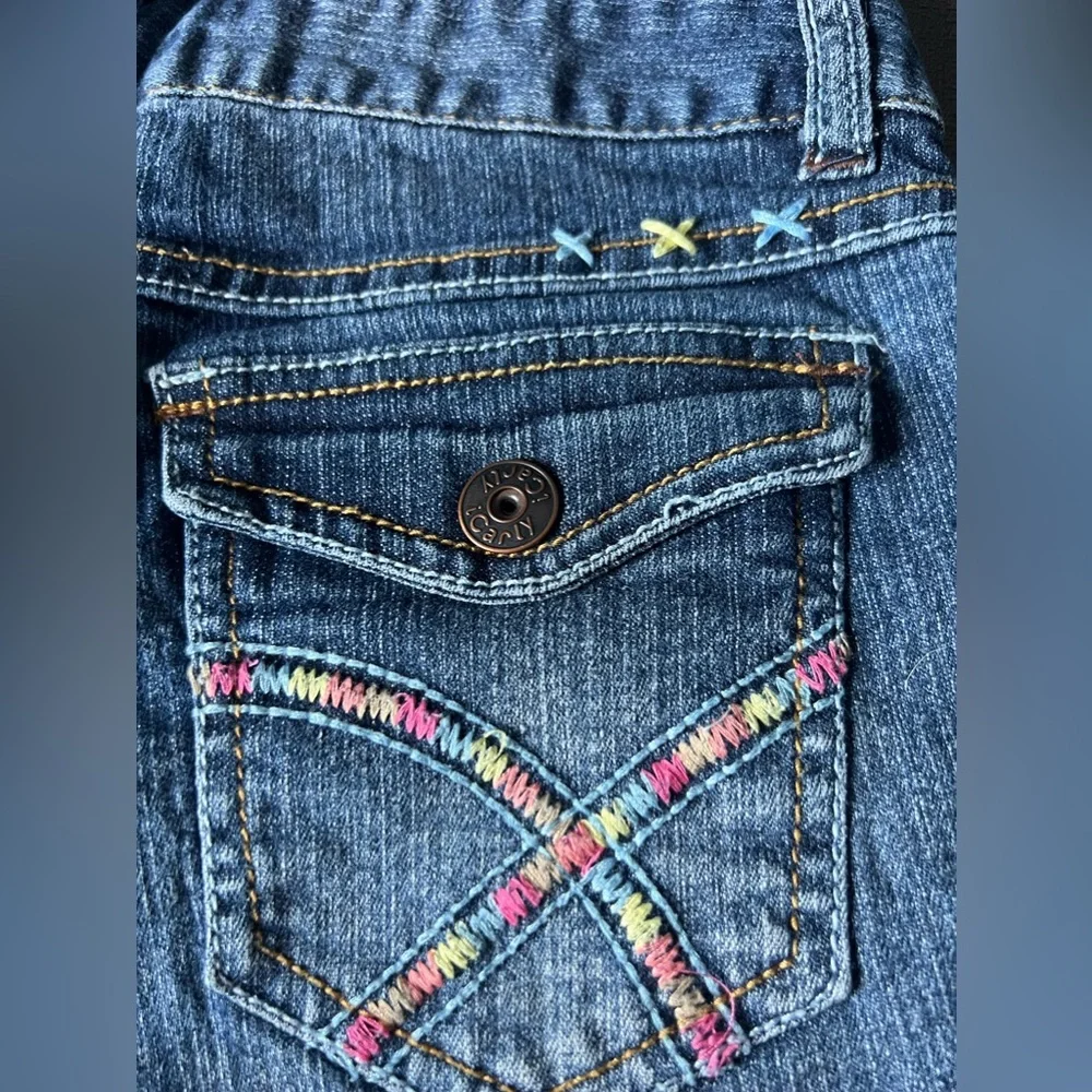 NICKELODEON iCARLY DENIM LONG STRETCH SHORTS SIZE 12 FLOWERS